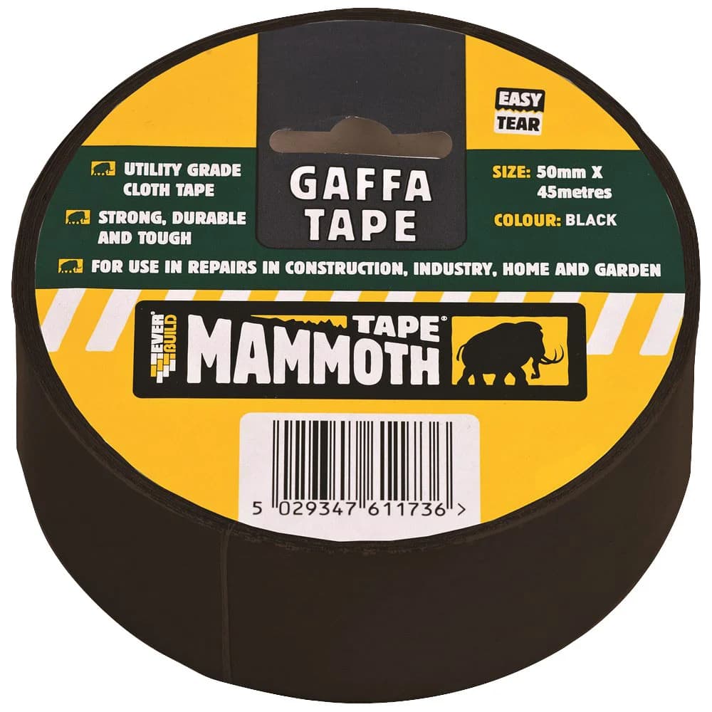 Everbuild Mammoth Gaffa Tape Black 50mm x 45m
